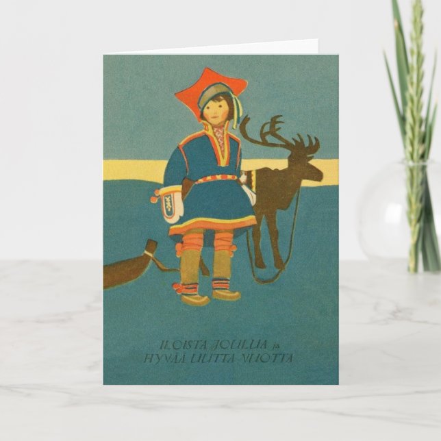 Vintage Finnish Christmas And New Year Card (Front)