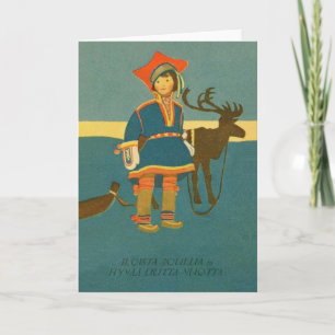 Vintage Finnish Christmas And New Year Card