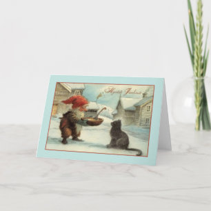 Vintage Finnish Hyvää Joulua Christmas Card