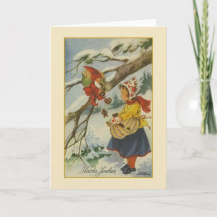 Vintage Finnish Iloista Joulua Christmas Card