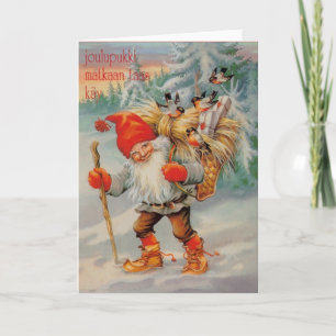 Vintage Finnish Joulupukki Christmas Card