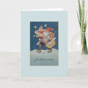 Vintage Finnish Joulutervehdys Christmas Card