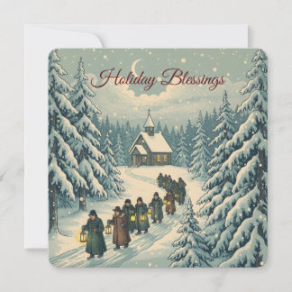 Vintage Finnish Winter Scene Holiday Card