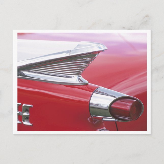 Vintage Fins and Chrome Classic Car Photo Postcard (Front)