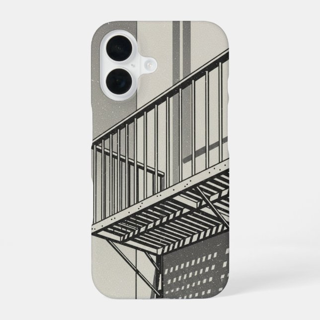 Vintage Fire Escape Platform iPhone 16 Case (Back)