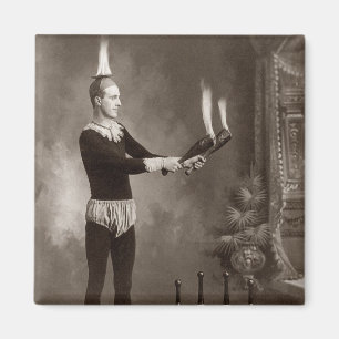 Vintage Fire Juggler Magnet
