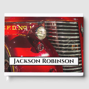 Vintage Fire Truck Celebration of Life Guest Book