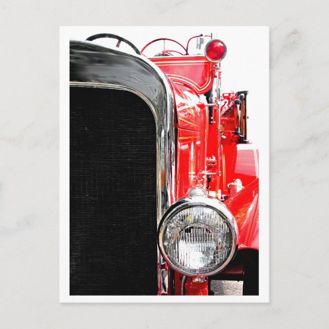 Vintage Fire Truck Postcard (Front)