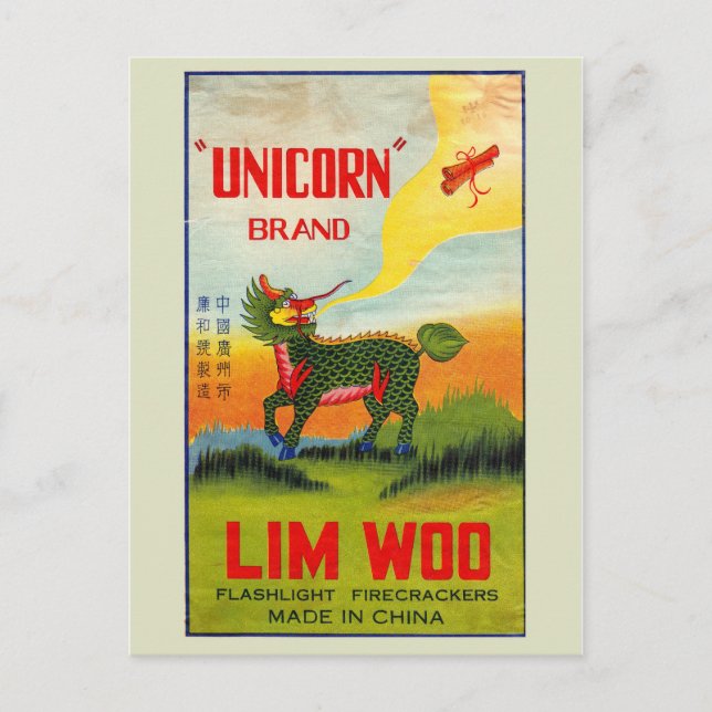 Vintage Firecracker Package Postcard (Front)