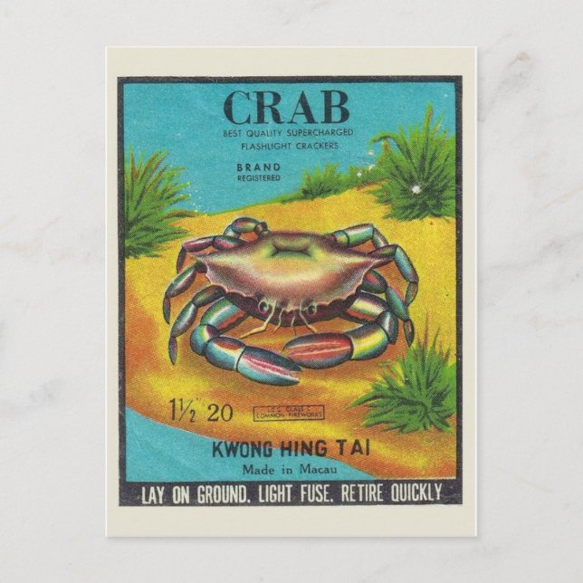 Vintage Firecracker Package Postcard (Front)