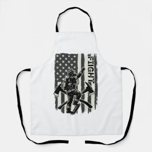 Vintage Firefighter Flag Fight Shirt Design_1 Apron