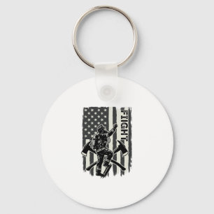 Vintage Firefighter Flag Fight Shirt Design_1 Key Ring