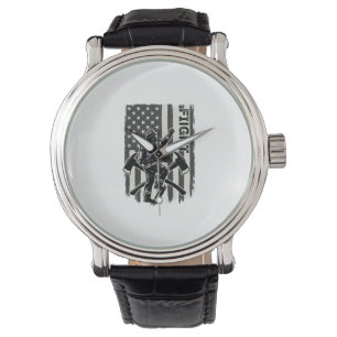 Vintage Firefighter Flag Fight Shirt Design_1 Watch