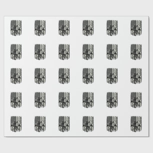 Vintage Firefighter Flag Fight Shirt Design_1 Wrapping Paper