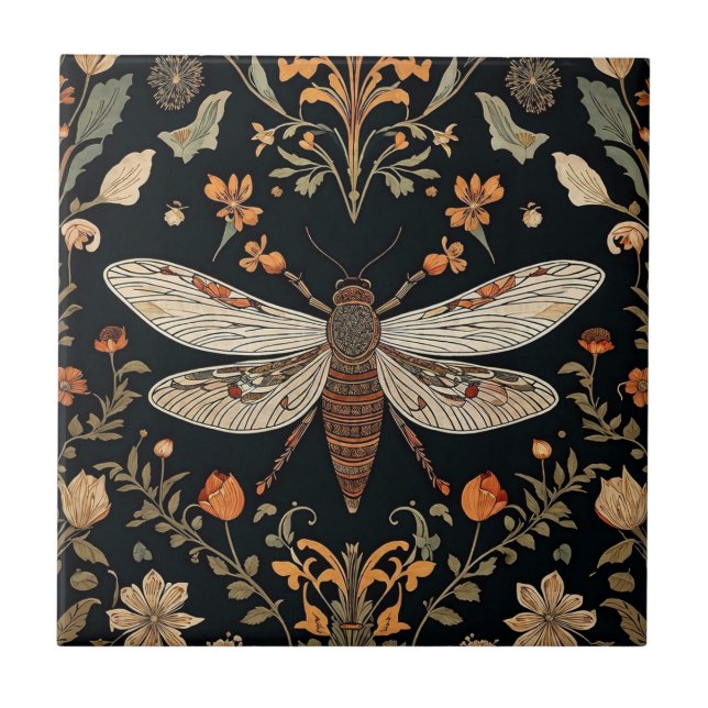 Vintage Firefly Garden  Ceramic Tile (Front)