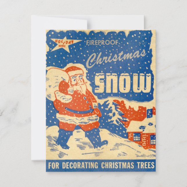Vintage Fireproof Christmas Santa Holiday Card (Front)