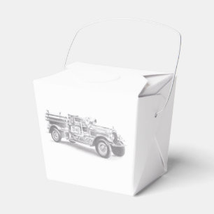vintage firetruck pencil sketch fireman drawing m favour box