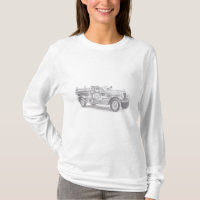 vintage firetruck pencil sketch fireman drawing