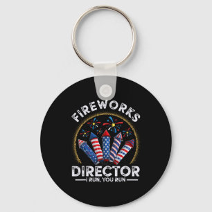 Vintage Fireworks Director I Run You Run 4th Of Ju Key Ring