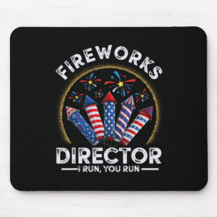 Vintage Fireworks Director I Run You Run 4th Of Ju Mouse Pad