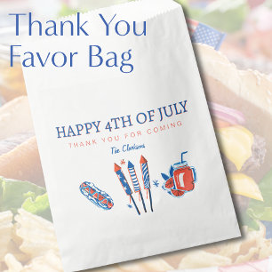 Vintage Fireworks Happy 4th of July Thank You Favour Bag