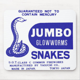 Vintage Fireworks Jumbo Glowworm Snake Mouse Pad