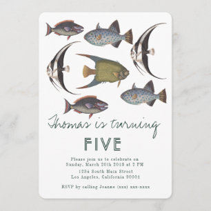Vintage Fish Birthday Invitation