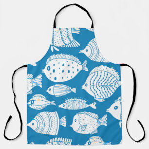 Vintage Fish: Decorative Illustration Set. Apron