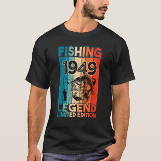 Vintage Fish Fisherman Bass Fishing Legend 1949 Bi T-Shirt
