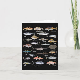 Vintage Fish Identification Chart Fishing  Card