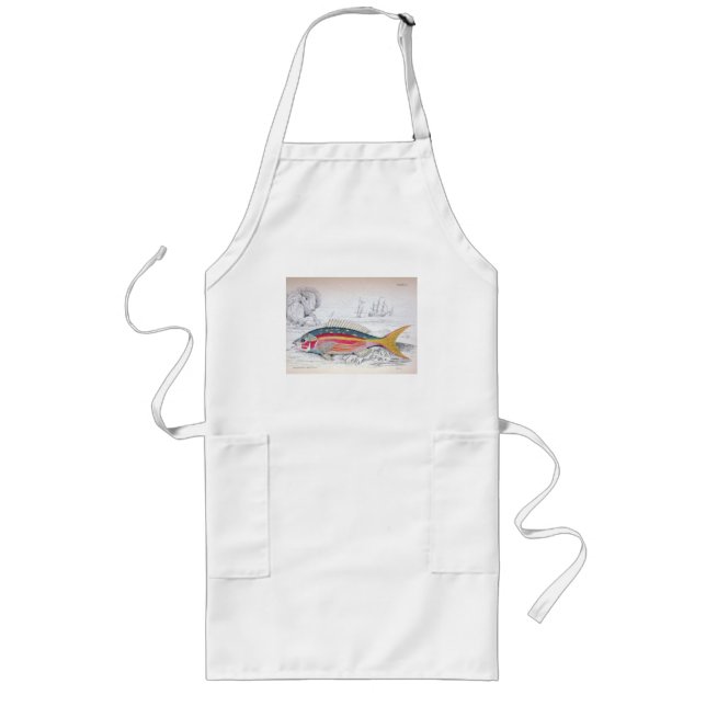 Vintage Fish Illustration Apron (Front)