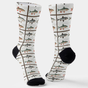 Vintage Fish Illustrations Socks