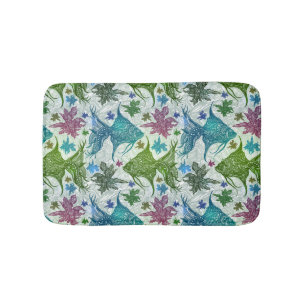 Vintage Fish Pattern Bath Mat