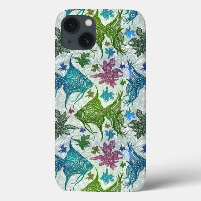 Vintage Fish Pattern Case-Mate iPhone Case (Back)