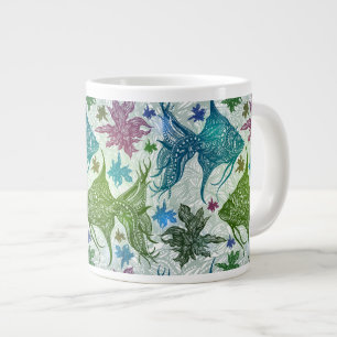 Vintage Fish Pattern Large Coffee Mug