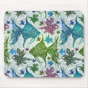 Vintage Fish Pattern Mouse Pad