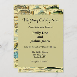 Vintage Fish Scientific Fishing Art Invitation