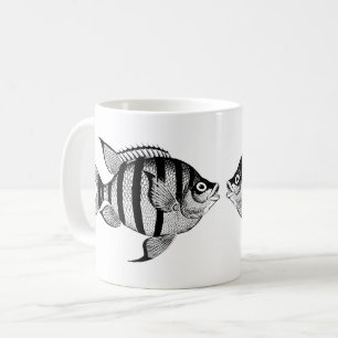 Vintage fish sealife ocean animals illustration Coffee Mug