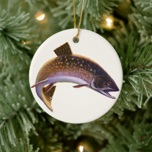 Vintage Fish, Sports Fishing Fisherman Ceramic Tree Decoration