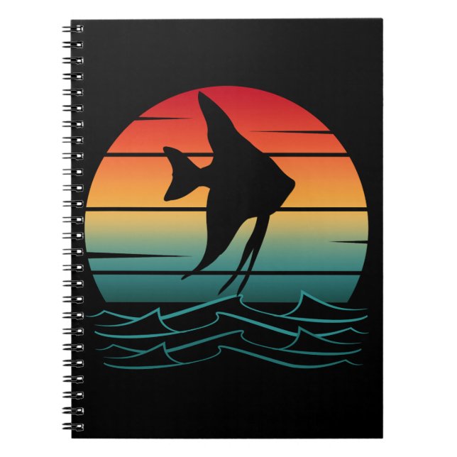 Vintage Fish Sunset Fishing Notebook (Front)