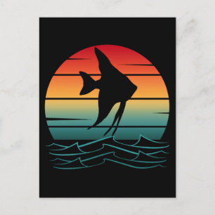 Vintage Fish Sunset Fishing Postcard