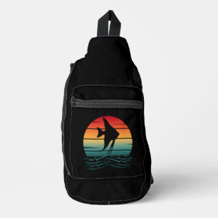 Vintage Fish Sunset Fishing Sling Bag