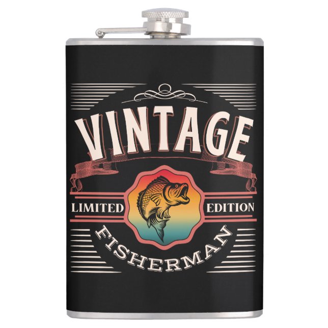 VINTAGE FISHERMAN LIMITED EDITION   HIP FLASK (Front)