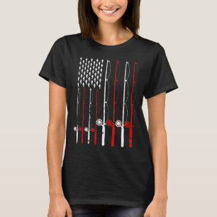 Vintage Fishing American Flag Bass Fishing T-Shirt