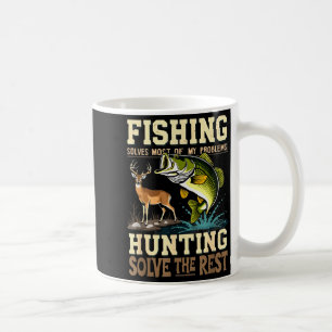 Vintage Fishing And Hunting Solve All Problems Out Coffee Mug
