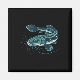 Vintage Fishing Artwork Walking Catfish  Magnet