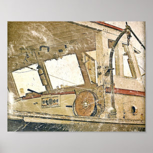 Vintage Fishing Boat Nautical Poster
