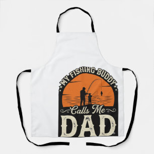 Vintage Fishing Buddy Dad Shirt Design_1 Apron