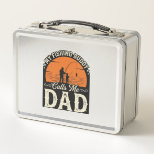 Vintage Fishing Buddy Dad Shirt Design_1 Metal Lunch Box