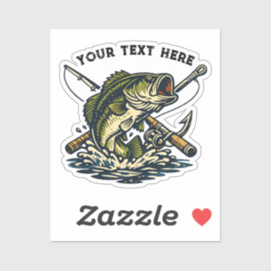 Vintage Fishing Club Bass Fish Retro Emblem